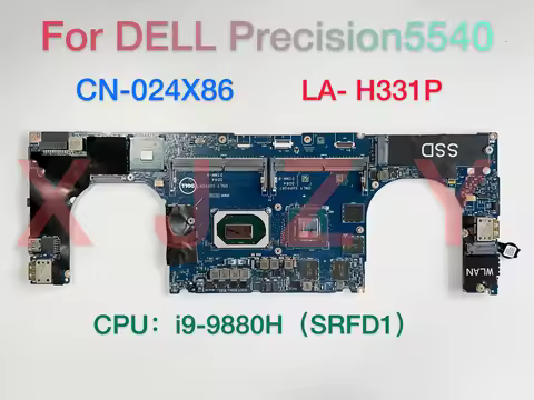 For DELL 5540 Laptop Motherboard LA-H331P With SRFD1 I9-9880H CPU CN-024X86 024X86 024X86 Mainboard