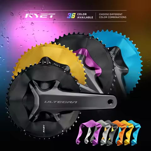 RYET 12-Speed Aero Road Bike Chainring 50-34T 52-36T 2x Crankset Compatible with Shimano Dura-Ace R9