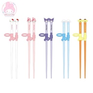 thewoodfamer Kuromi Children's Tableware Chopsticks Box Baby Complementary Chopsticks EN