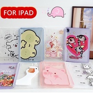 Cartoon Case For iPad Mini Air 2 3 4 5 6 Pro 9.7" 10.2" 10.5" 10.9 11 5th 6th 7th 8th 9th 10th Gen Cute Dog Frog Duck 2022/21/20/18 Transparent Soft Silicone Ultra Thin Back Cover