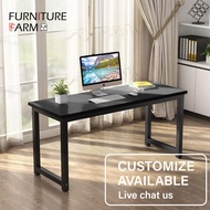 F&F: Designer Office Table With Black Steel Frame [120cm x 60cm] / Computer Table / Meja Kayu