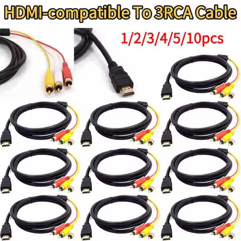 HDMI-compatible To 3RCA Cable 1.5M Audio Video Wire Cable Connector Adapter for Set-Top Box To TV DV