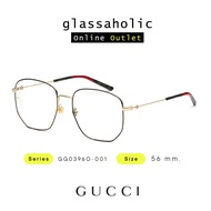 [รุ่นฮิตพิเศษ] กรอบแว่นสายตา GUCCI รุ่น GG0396O-001 ทรงเหลี่ยม สไตล์ปรอท น้ำหนักเบาใส่สบาย