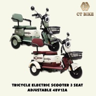 NEW Tricycle Electric Scooter  3 Seat Adjustable 48V12AH basikal Elektrik 3 roda 三轮电动