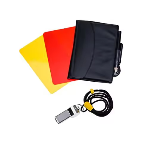 Sports Referee Card Set Red Card Yellow Card and Metal Referee Whistle Coach Whistle for Football So