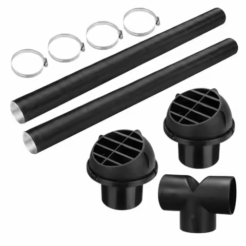42/60/75mm Diesel Heater T 3 Outlets Connector Aluminum Foil Y-shaped Diesel Heater Vent Hose Clips 