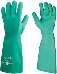 Showa Gloves 747-11 Best Nitri-Solve Unlined Nitrile Glove, 11, Green (Pack of 72)