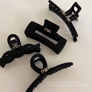 歆起点高级感黑色磨砂发夹后脑勺发量多抓夹女夏季大号发卡鲨鱼夹子头饰 4个