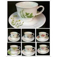 Corelle tea set cup (corelle cup + corelle saucer)