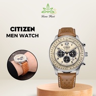 Citizen Mens Automatic Mechanical Watch Steel Band Leather Strap Watch