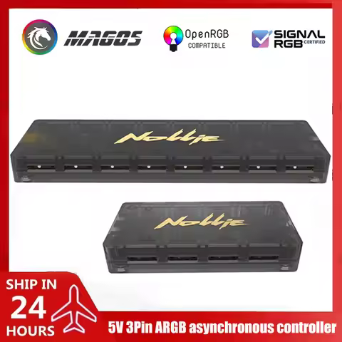Nollie RGB Asynchronous Controller HUB 8/16 Ways Addressable ARGB Splitter Support Software Signal-R