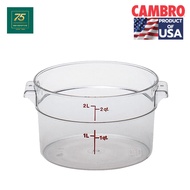 CAMBRO Heat-Resistant Food Storage Box Polycarbonate Round Shape 2 Quarts (1.9 Liters) CAM1-RFSCW2