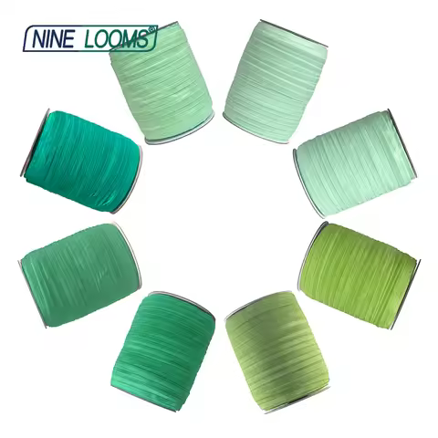 NINE LOOMS Plain Shiny Fold Over Elastics FOE 5/8" 15mm Spandex Band Tape Hair Tie Headband DIY Sewi