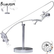 BSUNSTORE The Fisherman Balancing Sculpture, Metal Gift Kinetic Fishing Sculpture, Creative Handmade