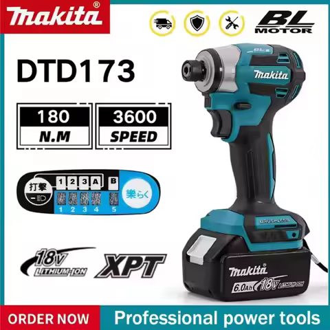 Makita Brushless Electric Tools DTD171 Cordless Impact Driver, Motor Bare Tool power tmakita 18v too