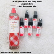 1pc 10mL BBW Fragrance Mist GINGHAM LOVE Bath and Body GINGHAM LOVE Perfume for Women sampler size