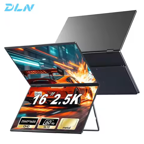 DNL 16 inch 2.5K Dual Screen Portable Monitor Laptop Foldable Extender 2560x1600P 60Hz USB-C HDMI Po