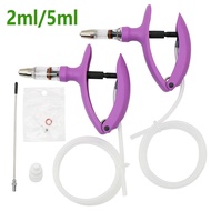 1Pcs 2ml / 5ml Animal Continuous Syringe Veterinary Injection Catheter Chicken Feeding Vaccine Devic