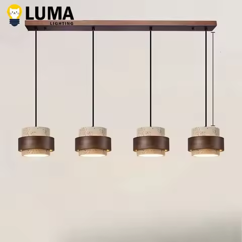 Wabi Sabi Cave Stone Pendant Lamp, Yellow Travertine Chandeliers E27 Bulb for Kitchen Island Restaur