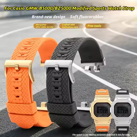For Casio G-shock GMW-BZ5000 GMW-B5000 Sport Waterproof FKM Watch Strap GM-B2100 GMC-B2100 Outdoor S