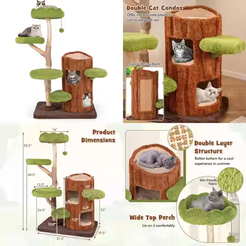 Green Leaf Polyester Sheer Curtains, 96 W x 90 H, Pack of 2, Trees Scenery, Suitable for Farmhouse S