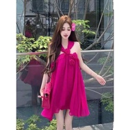 lovito dress balletcore dress korean dress Perancis menakjubkan halterneck suspender anak patung pak