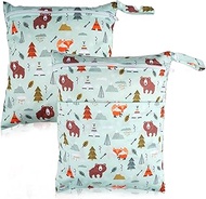 Maxmoc Pack of 2 Wetbag Nursery, Wet Bags, Nappy Bag, Waterproof Wet Bag, Reusable Wet Bag Nursery w