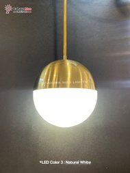 LEVY Lampu Hias Gantung Bulat Kaca Putih Minimalist Modern Gold