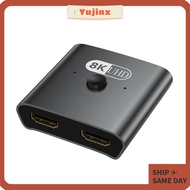 YUJINX HDMI Switch, High-definition 4K@120HZ HDMI Splitter, Professional 8k@60HZ Two-In One-Out Bidi