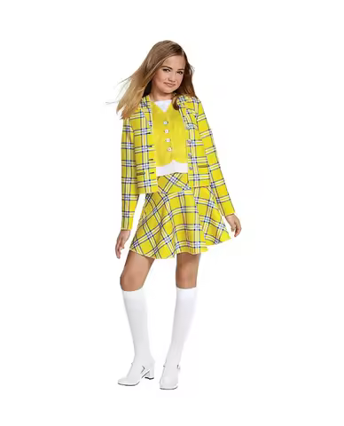 Teenage Girls Clueless Cher Horowitz Costume 2 Piece Outfit Movie Alicia Silverstone Carnival Birthd