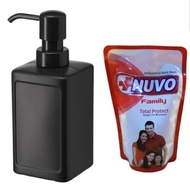 Nuvo Body Wash Sabun Mandi Cair 450ml + Dispenser Sabun Cair Hitam