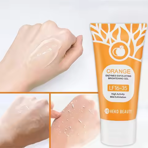 Orange Exfoliating Gel Active Skin Brightening Face Scrub Gently Clean Pores Remove Dead Cells Smoot