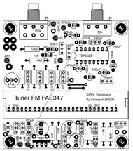 PCB Tuner Block FM Mitsumi FAE347 FAE 347 & Amplifier Stereo TEA2025