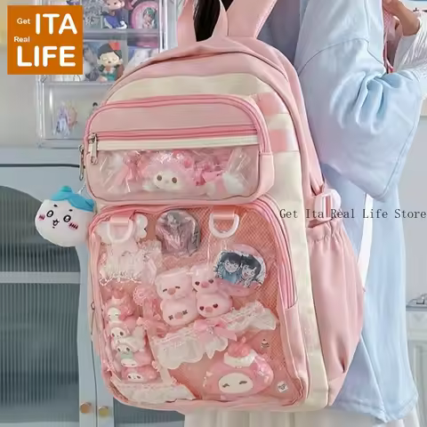 Italife Big Anime Ita Backpack with Insert Women Kawaii Clear High-capacity Itabag for Girls Large B