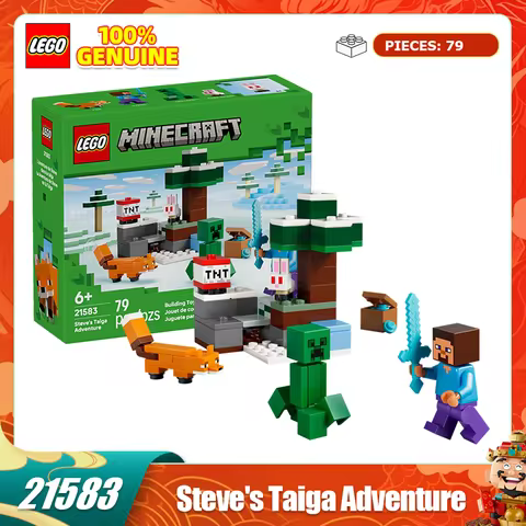 LEGO Building Blocks Minecraft 21583 Steve Coniferous Adventure Boys and Girls Children's Toys Birth