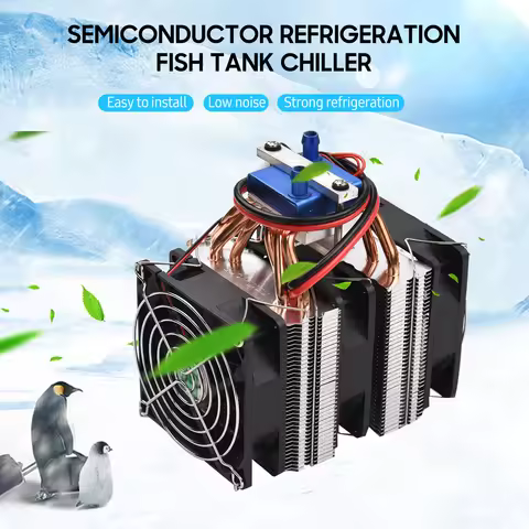 Aquarium Cooler Fishbowl Water Chiller Aquarium Fish Tank Cooler Peltier Sensor 12V Fan Marine Water
