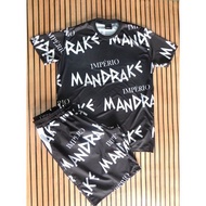 Kit Império Mandrake Cria de Quebrada Favela T-shirt+shorts Cod 38 BLACK