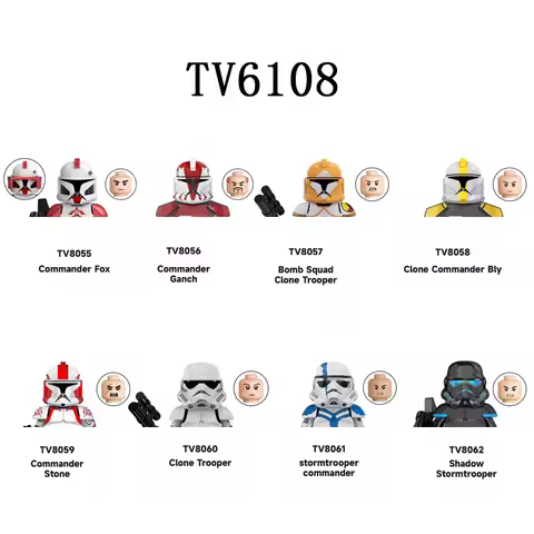 TV6108 Building Blocks Shadow Stormtrooper Bricks Commdander Fox Figures Commander Ganch Squad Clone