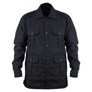 NEFF Kemeja trucker tangan panjang pria / Kemeja jaket PDL outdoor / Drill union abu & hitam ISL 047