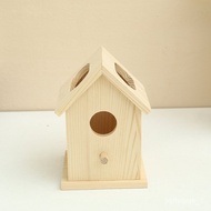🚓Pine Bird Nest Desktop Pen Container Ornaments Children Paintbrush Storage Box Outdoor Garden Bird HouseDIYDecorative B