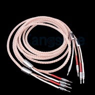 《READY STOCK》High Quality Hi-Fi Speaker 8TC OCC Teflon Pure Copper Speaker Cable With Rhodium Plated
