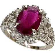 Size 12 Burmese Ruby 2.00ct Diamond 0.66ct Ring in Pt950 Platinum 4.7g