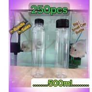 500ml (250pcs) BIG / SMALL CAP PET Plastic Bottle Juice Plastic Bottle Milk Tea Bottle Botol Kosong