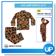 Kid Uniform Bomba Ceroleng Baju Kerjaya Kemeja Lengan Panjang Baju Kemeja Seluar Orange BAJU & SELUA