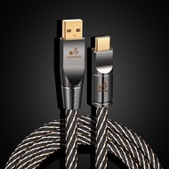 HIFI USB สายเคเบิลยูเอสบีโอทีจีชนิด A To B 6N สาย USB ประเภท C เป็น Type C To Type B ตัวถอดรหัสสายออ