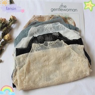 FANSIN Ladies Tops, Black Shirt Floral Embroidery Women Lace Blouses, Transparent Long Sleeve See-th