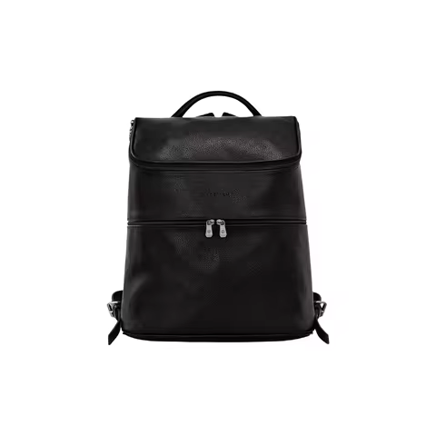 LONGCHAMP Le Foulonné Cow Leather Backpack Medium Men's Black 1617021047