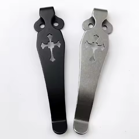 1/2PCS Titanium Pocket Clip Knife Waist Back Clip 2-Hole for Spyderco Paramilitary 2 Para 3 C81 C10 