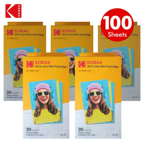 20/40/100 Sheets New Kodak Mini 2/Shot All-in-One Ink Cartridge Set Kodak C210 Dedicated Printing Pa