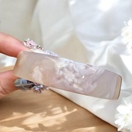 櫻花瑪瑙手鐲 瑪瑙手鐲稀有方鐲溫柔紫粉花仙氣冰底氣質54-55圈口